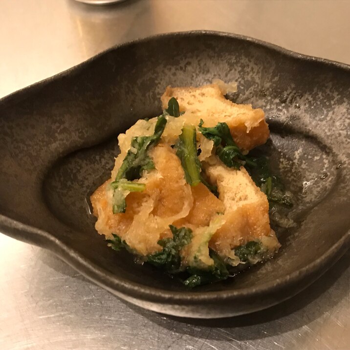 油揚げと春菊のみぞれ煮!寒い日に!
